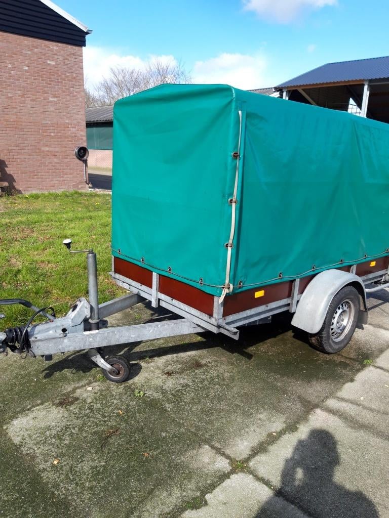 Aanhangwagen Solide enkelasser met huif/ tandemasser, Ophalen, Gebruikt