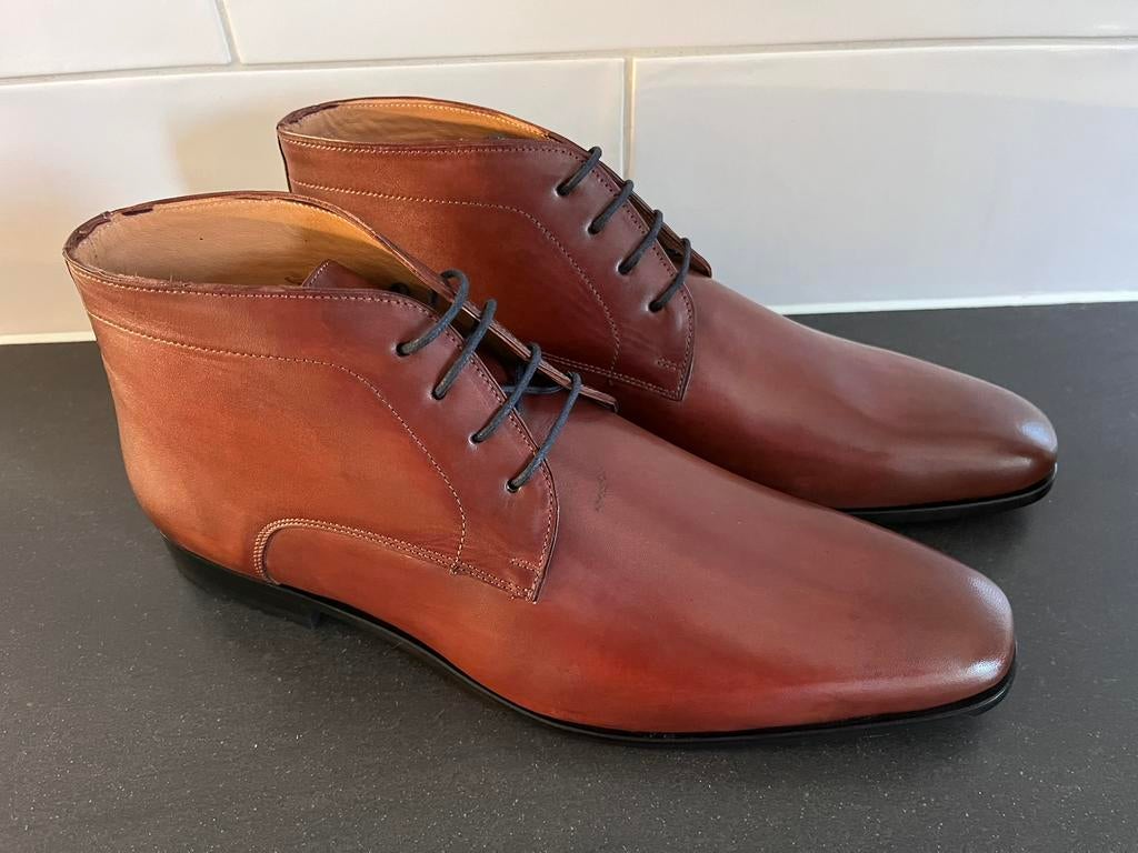 Handpainted herenschoenen maat 44 nieuw in doos, Bruin, Handpainted, Handpainted, Nieuw