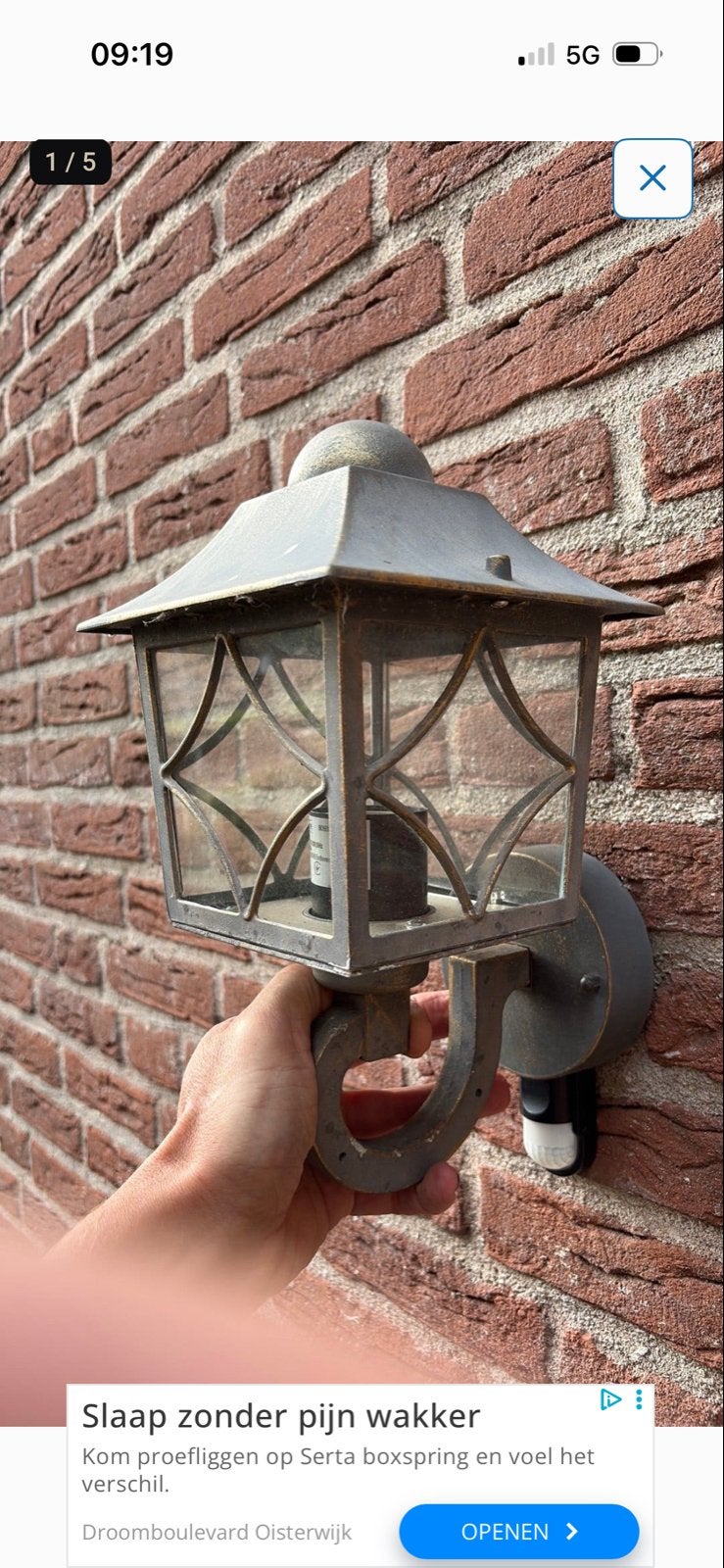 Buitenlamp met bewegingssensor - Klassiek design, Ophalen, Bewegingssensor, Gebruikt, Wandlamp