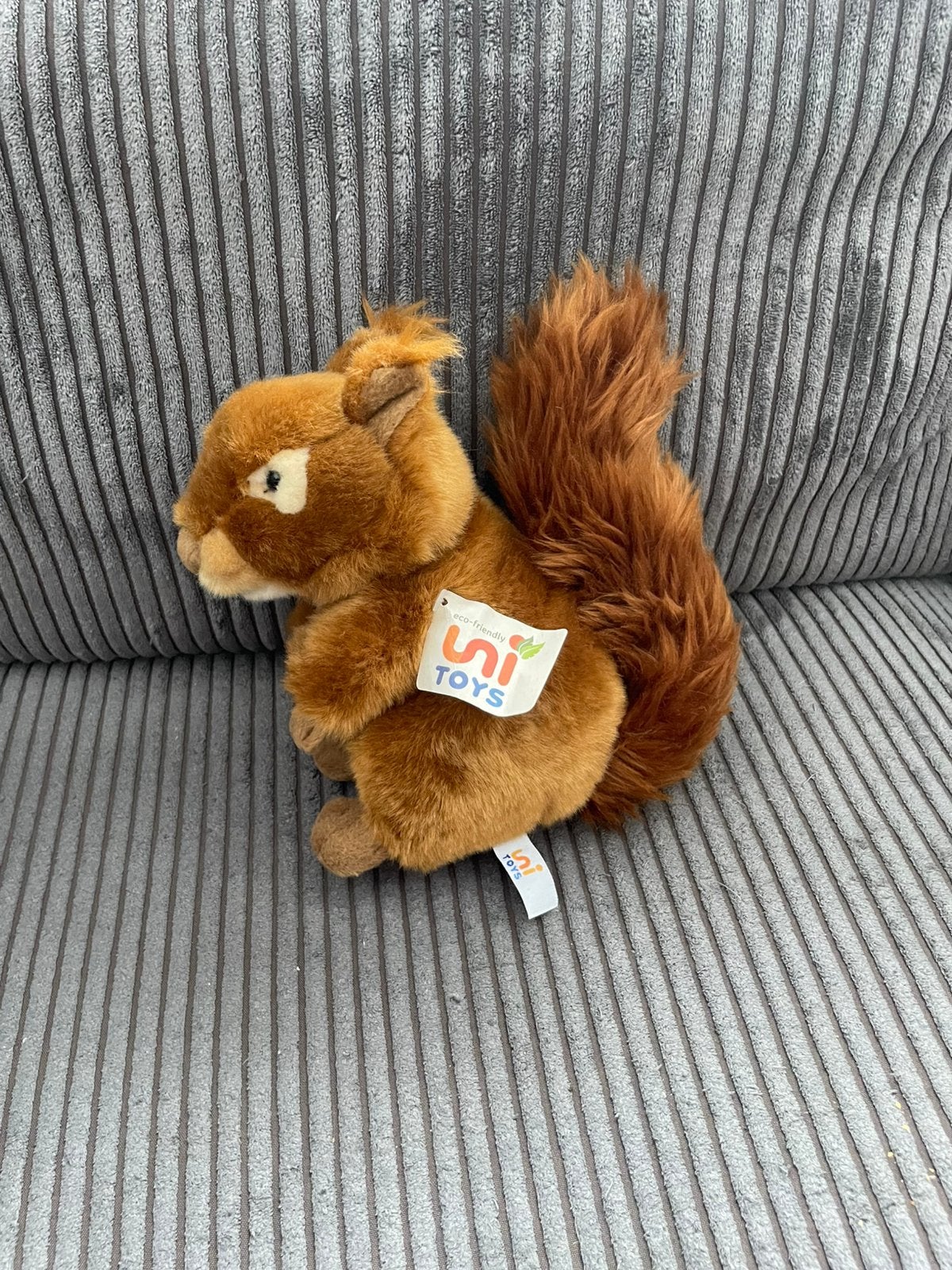Mooie eekhoorn knuffel van uni toys unitoys eco- friendly, Ophalen of Verzenden, Zo goed als nieuw, Overige typen