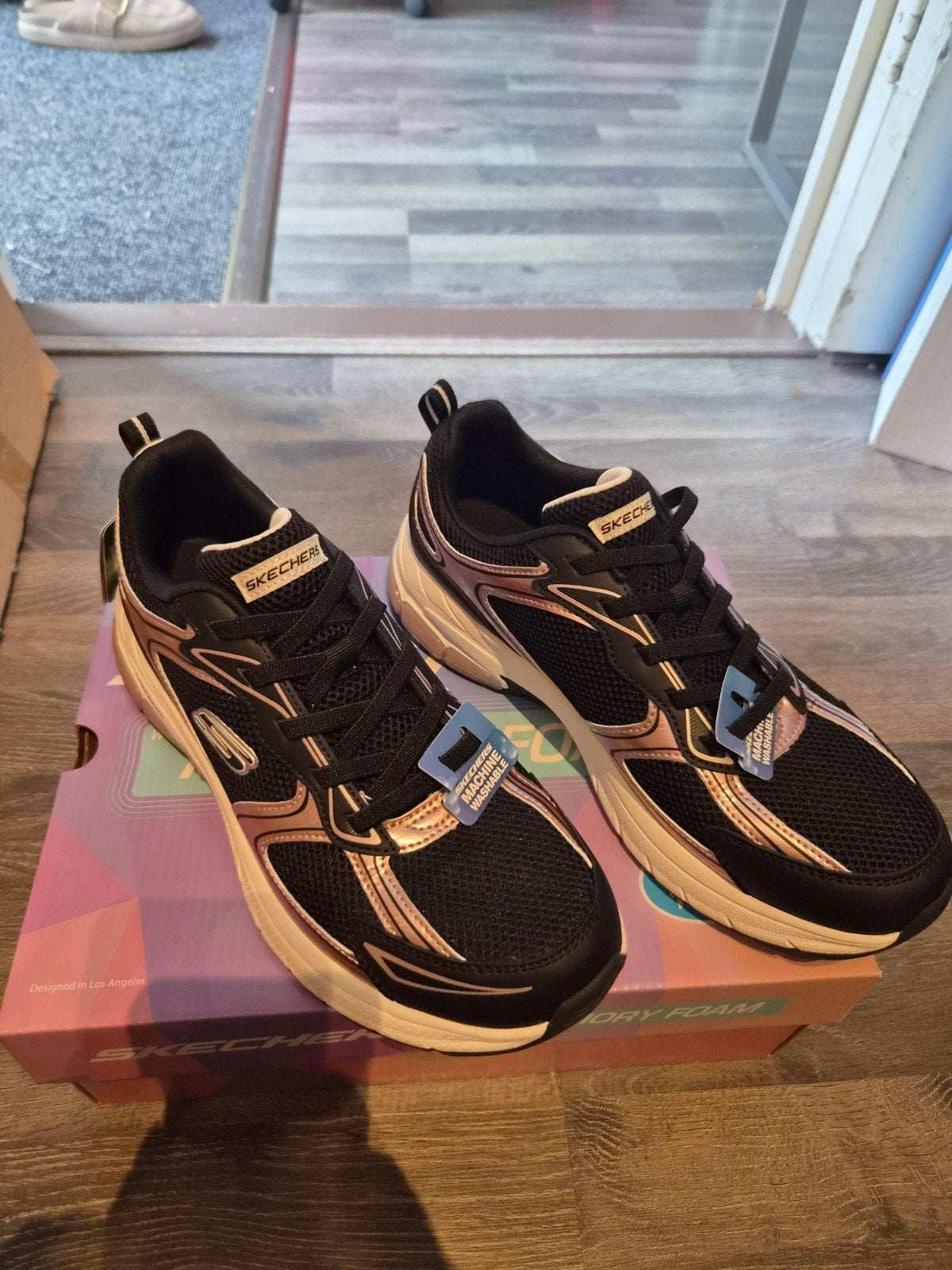 NIEUW Skechers Memory Foam 898064 BKRG Orbital Arrize Maat 4, Zwart, Nieuw, Ophalen of Verzenden, Sneakers of Gympen