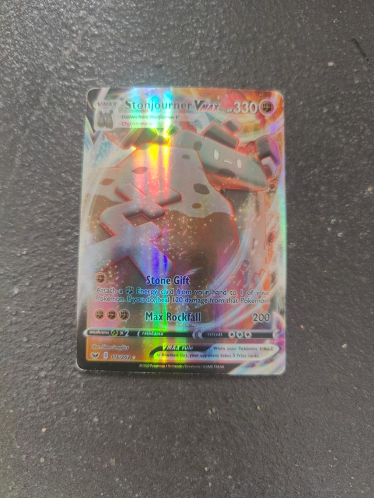 Stonjourner VMAX Pokémon Kaart - Glanzend en Zeldzaam, Verzamelen, Telefoonkaarten, Ophalen of Verzenden