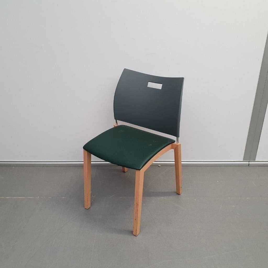 Set van 9 stuks Gispen Casala stoelen met groene stof, Ophalen, Gebruikt, Overige kleuren, Stof