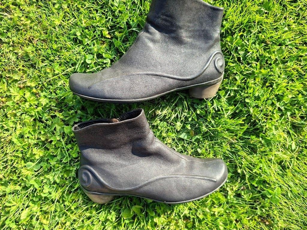 Zwart leren Think / Think! schoenen / laarsjes maat 41, Zwart, Think!, Lage of Enkellaarzen, Ophalen of Verzenden