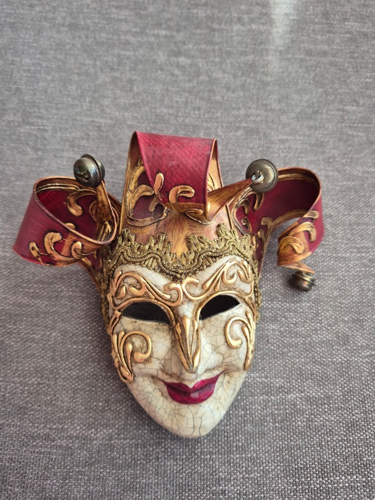 Venetiaans Harlekijn Masker - Kartaruga Venezia, Ophalen of Verzenden