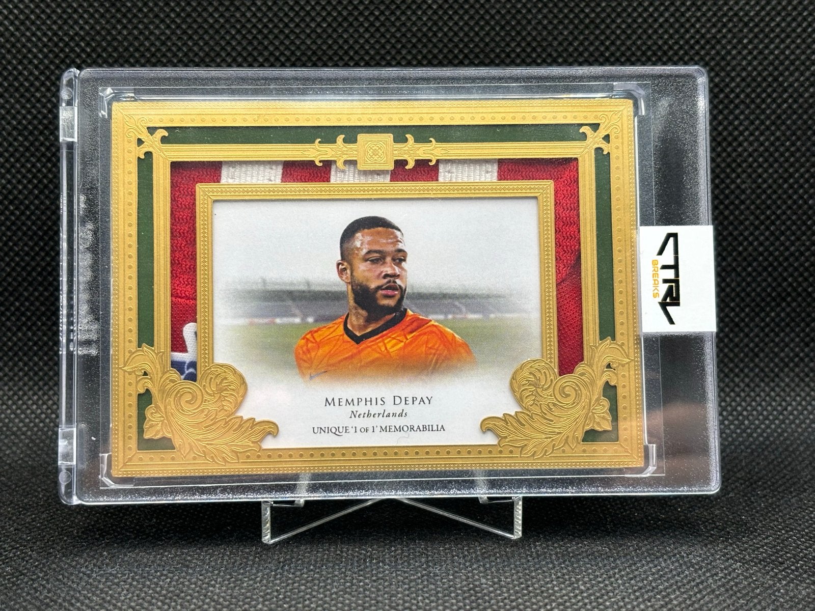 Memphis Depay Futera Unique Gold 1/1 Memorabilia Kaart, Verzenden, Zo goed als nieuw, Buitenlandse clubs, Spelerskaart