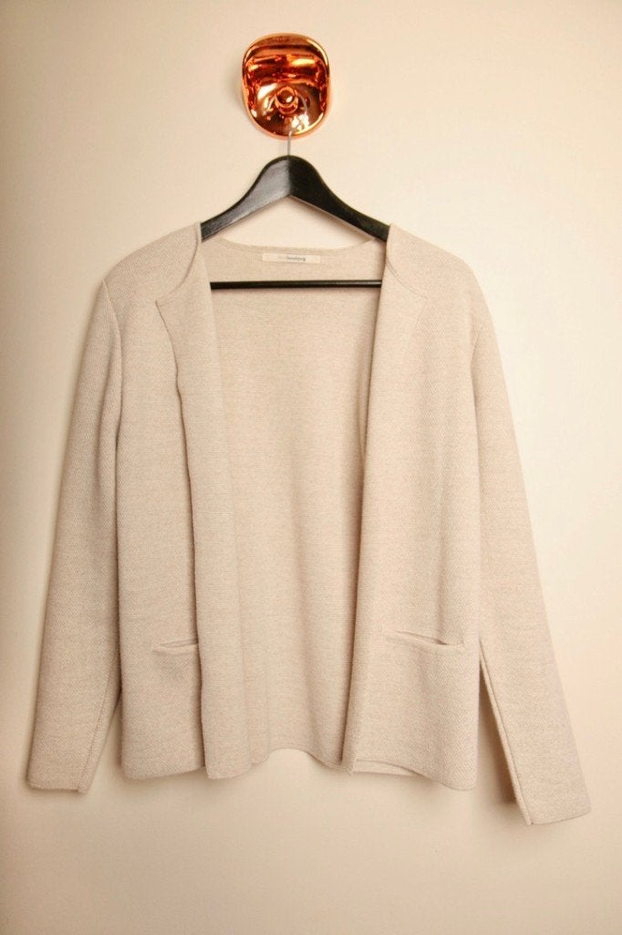 SIBIN LINNEBJERG Zalig merino/acryl vest L Nieuw Wpr € 139,-, Beige, Maat 42/44 (L), Ophalen of Verzenden, Sibin linnebjerg