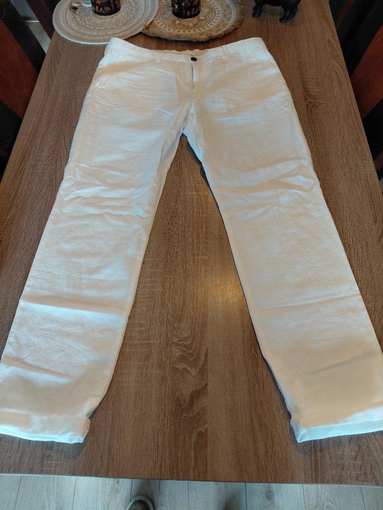Katoenen broek, Kleding | Heren, Maat 52/54 (L), Wit, Ophalen of Verzenden, Dutch en Dandies