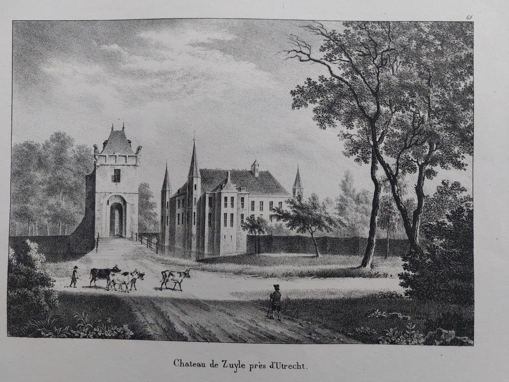 3 / chateau de Zuyle - Zuilen - Zuijlen Litho uit 1822, Ophalen of Verzenden