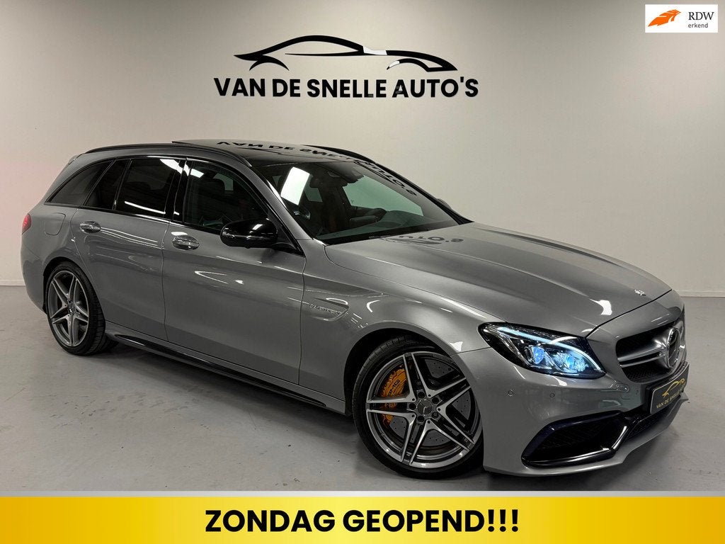 Mercedes-Benz C63 S Estate AMG KERAMISCH/SCHAALSTOELEN/PANO/, Auto's, Automaat, Achterwielaandrijving, Gebruikt, Leder en Stof