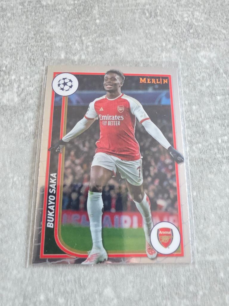 Bukayo Saka Merlin Champions League Kaart Arsenal, Ophalen of Verzenden, Zo goed als nieuw, Buitenlandse clubs, Spelerskaart