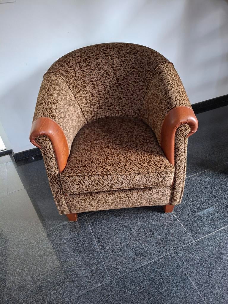 Leuk fauteuiltje met dierenprint⁸, Ophalen of Verzenden, Zo goed als nieuw, Minder dan 75 cm, 50 tot 75 cm