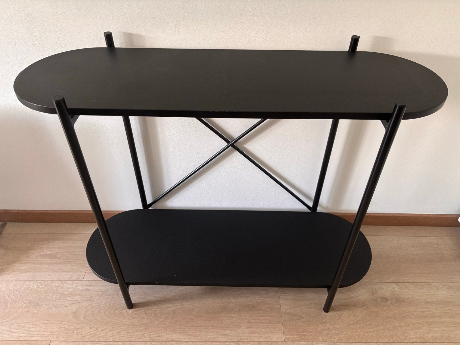 Zwarte Sidetable, Ophalen, Gebruikt, 50 tot 100 cm, Metaal