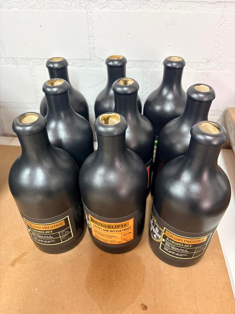 9 Lege hetog jan kruikjes, Ophalen, Zo goed als nieuw, Zwart, Glas