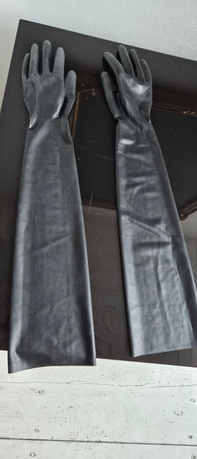 Lange latex handschoenen - Maat L, Verzenden, Zo goed als nieuw