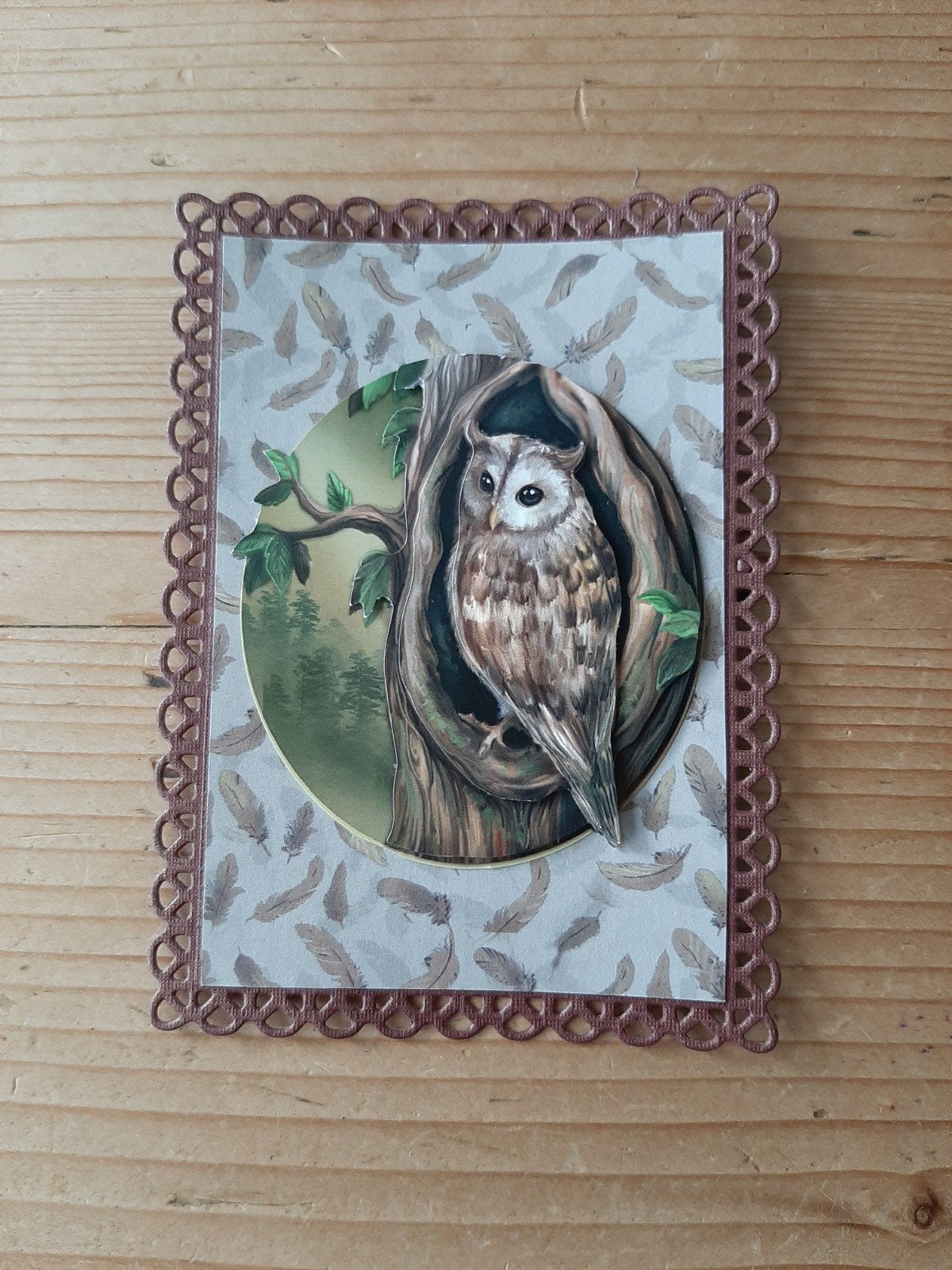 stans kaart opleg met 3d plaatje uil, Ophalen of Verzenden, Nieuw, Overige thema's
