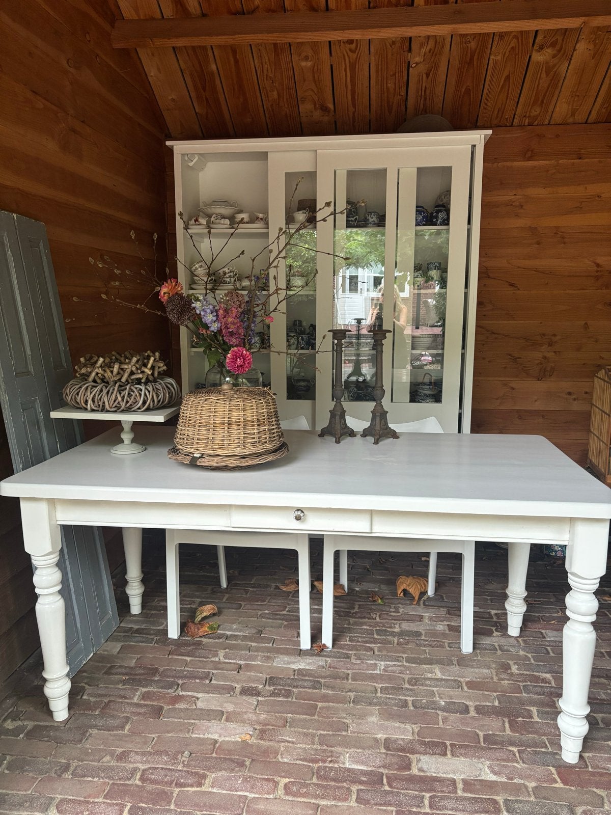 Leuke  eettafel /grenen brocante, Gebruikt, 150 tot 200 cm, Vier personen, Rechthoekig