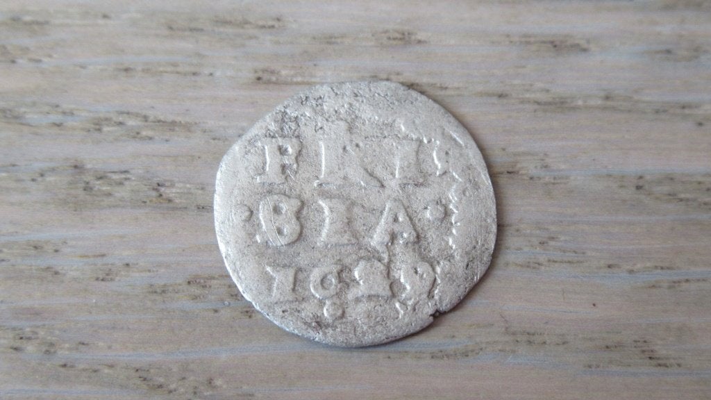 Zilveren provinciale 1 stuiver Frisia 1629 / bodemvondst, Postzegels en Munten, Munten | Nederland, Vóór koninkrijk, Zilver, Losse munt