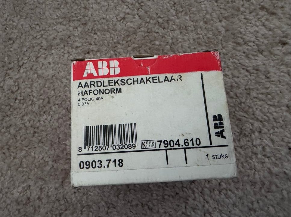 ABB Hafonorm Aardlekschakelaar 40A 0.03A, Ophalen, Nieuw, ABB, Aardlekschakelaar