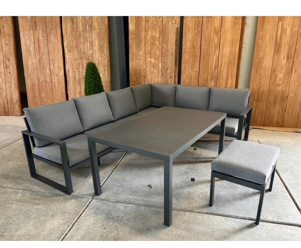 Loungehoek Nayan aluminium antraciet incl. 1 gratis footrest, Ophalen, Bank, Loungeset, 7 zitplaatsen