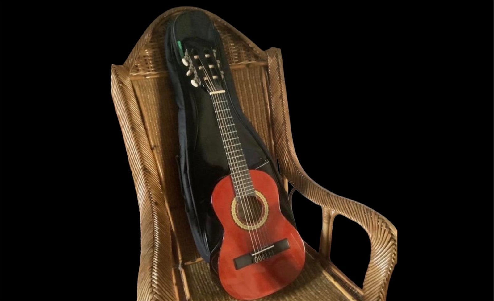 Rode klassieke gitaar met hoes - Ideaal voor beginners, Ophalen of Verzenden, Gebruikt, Klassieke of Spaanse gitaar, Met koffer