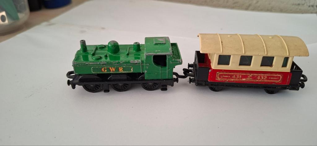 Matchbox GWR Trein en Wagon - Vintage Speelgoed, Overige merken, Gelijkstroom of Wisselstroom, Ophalen of Verzenden, Gebruikt