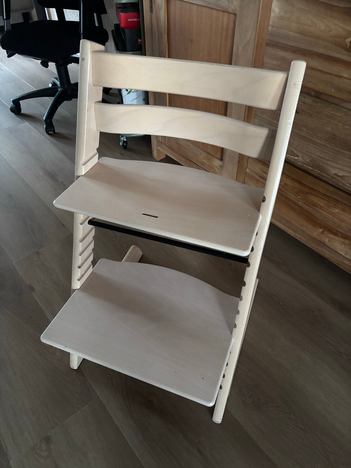 Stokke Tripp Trapp kinderstoel - white wash, Ophalen, Gebruikt, Meegroeistoel