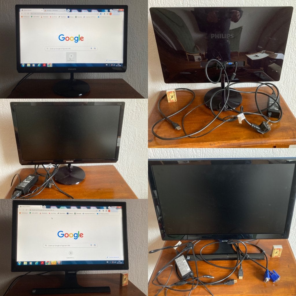 2 computerschermen Philips en Samsung computermonitoren, Computers en Software, Monitoren, HDMI, Kantelbaar, Ophalen of Verzenden
