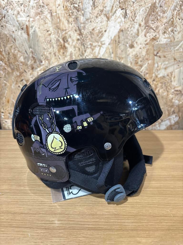 Protec helm zwart met print, maat S (49-50 cm), Ophalen of Verzenden, Nieuw, Helm of Bescherming