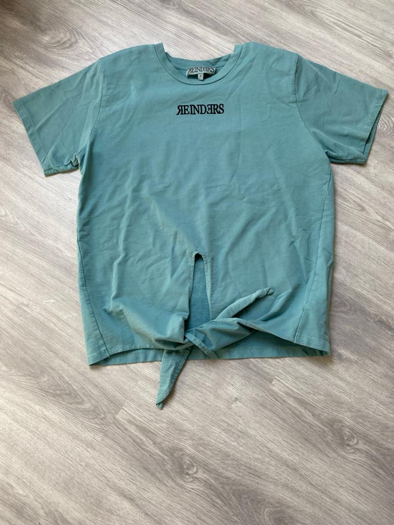 Groen Reinders shirt met schoudervullingen, maat S, Kleding | Dames, Ophalen of Verzenden, Zo goed als nieuw, Korte mouw, Maat 36 (S)