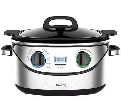 NIEUW! H.KOENIG ELEKTRISCHE SLOWCOOKER 5.6L 1350W €73,99, Witgoed en Apparatuur, Slowcookers, Nieuw, Ophalen of Verzenden