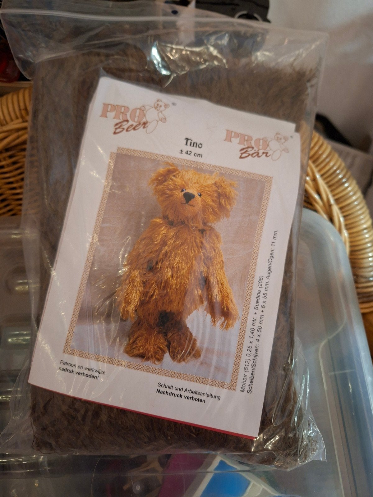 zelfmaakpakket voor het maken van beer Tino ca 42 cm, Ophalen of Verzenden, Nieuw, Knutselwerk
