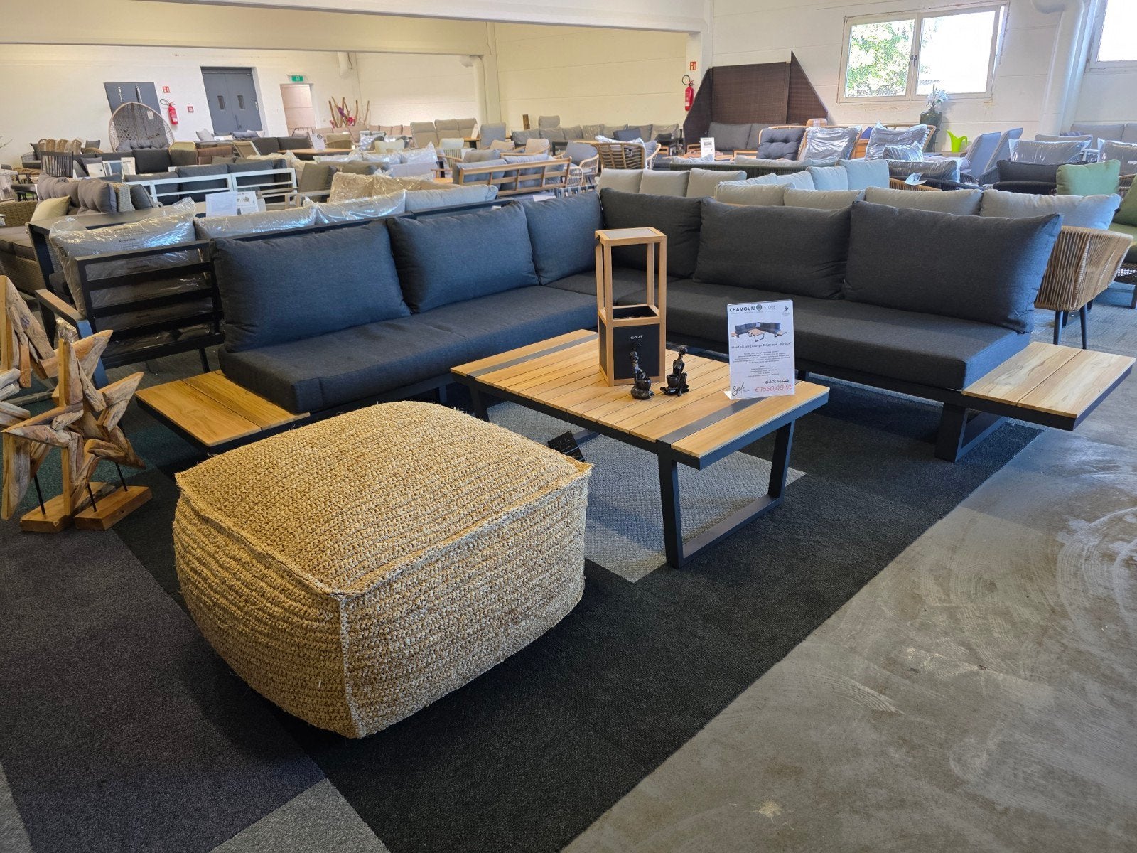 Mondial Living Monaco loungeset hoekbank antraciet/teak, Ophalen of Verzenden