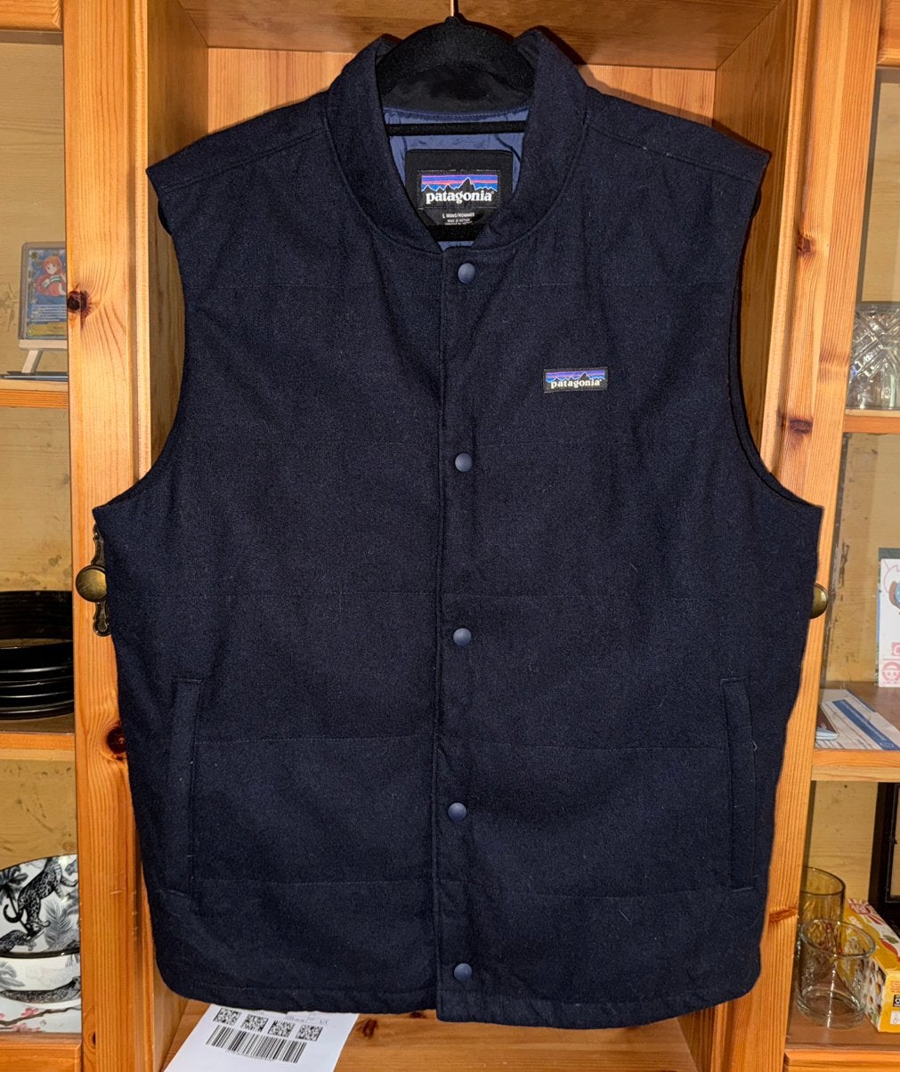 Patagonia Worn Wear Wool Vest/Gilet, Kleding | Heren, Bodywarmers, Maat 52/54 (L), Blauw, Ophalen of Verzenden, Zo goed als nieuw