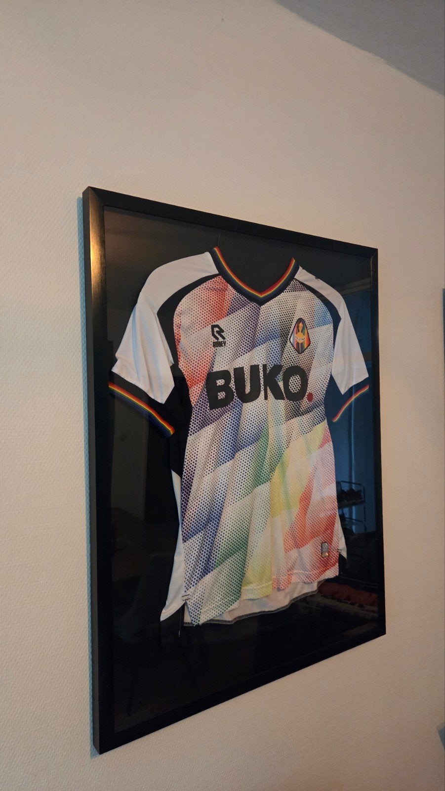 3x Zwarte Fotolijst voor Voetbalshirt - 70x90cm, Ophalen, Zo goed als nieuw, Fotolijst, Zwart