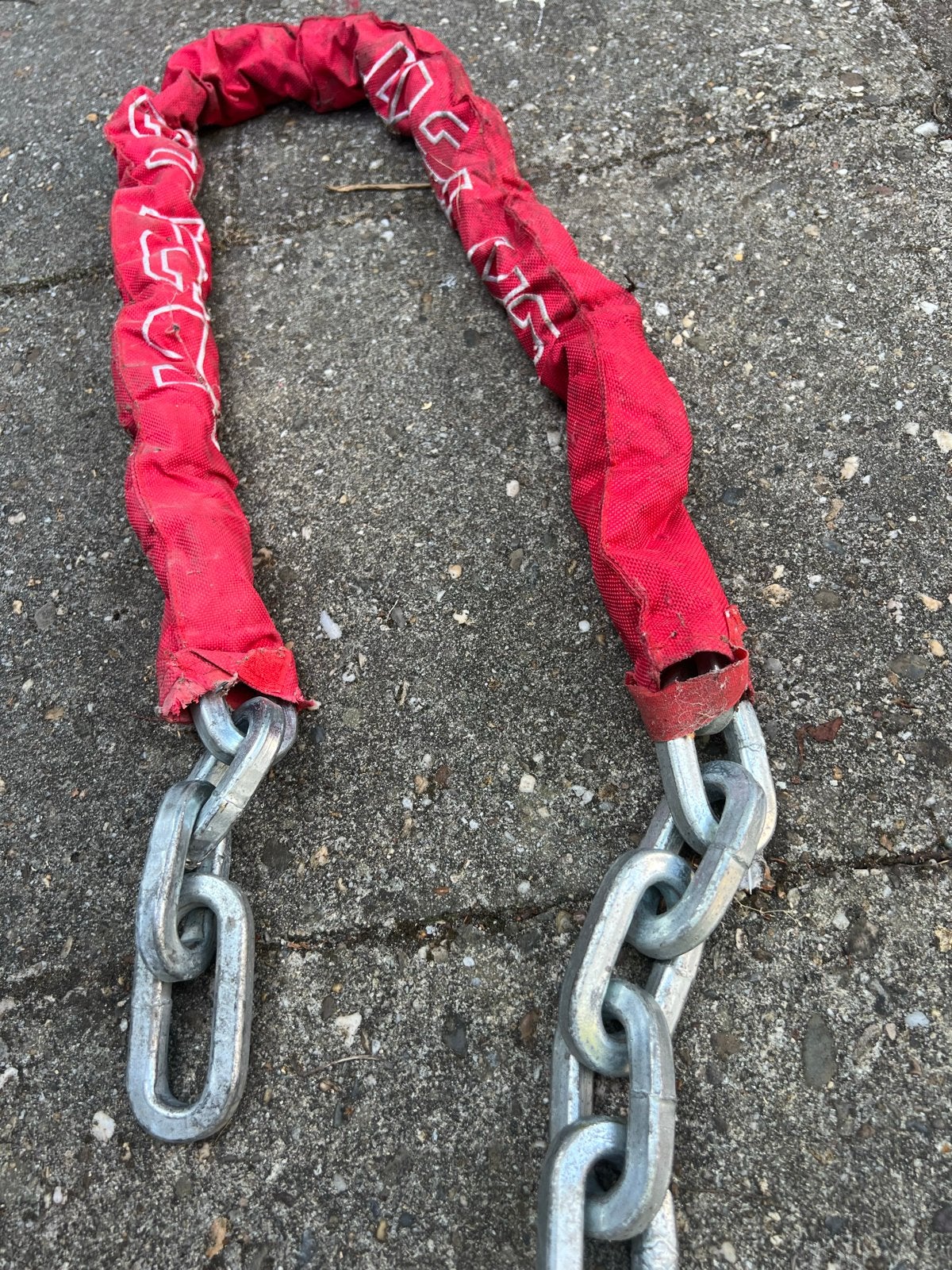 Stevige Kettingslot met Rode Hoes, Ophalen of Verzenden, Gebruikt