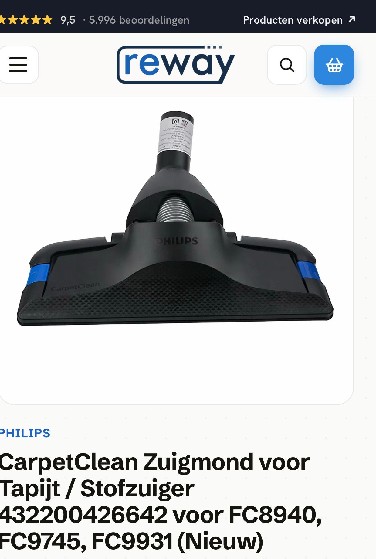 Philips CarpetClean Zuigmond voor Tapijt / Stofzuiger, Witgoed en Apparatuur, Geschikt voor tapijt, Philips, Overige typen, Nieuw