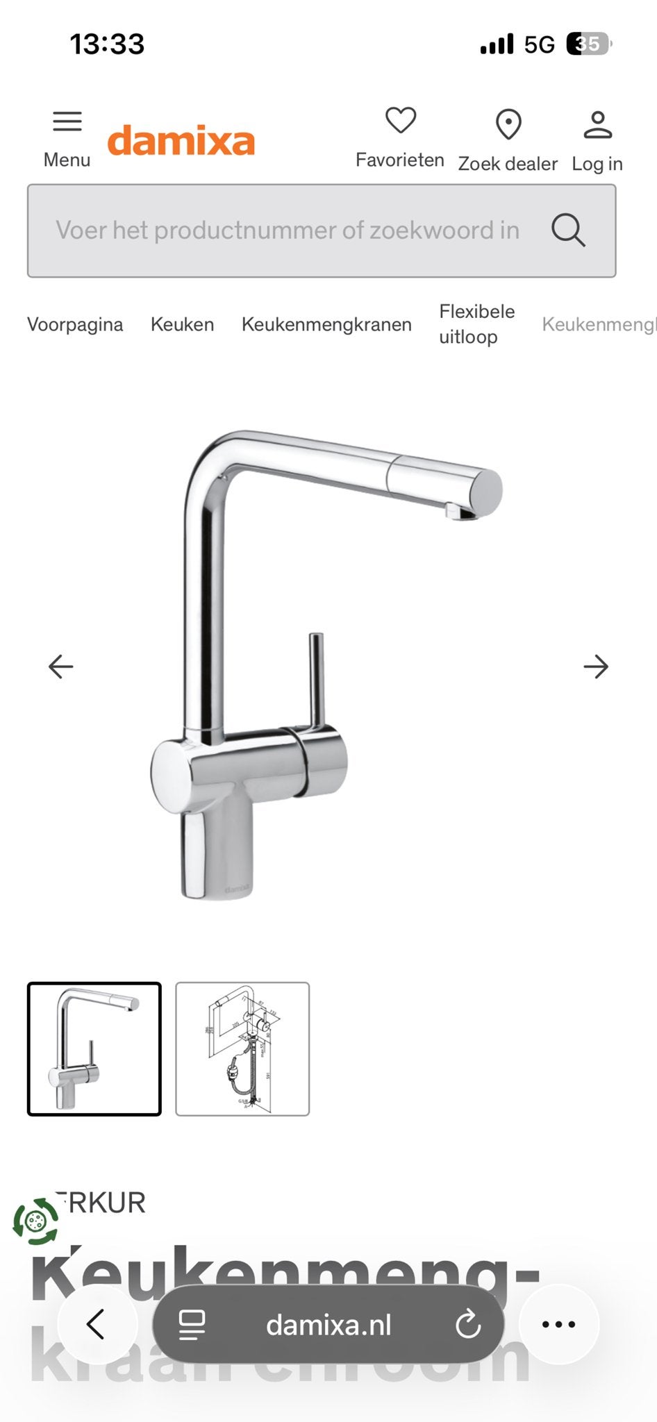 Damixa Osier/Merkur Keukenmengkraan Chroom, Verzenden, Nieuw, Chroom, Kraan