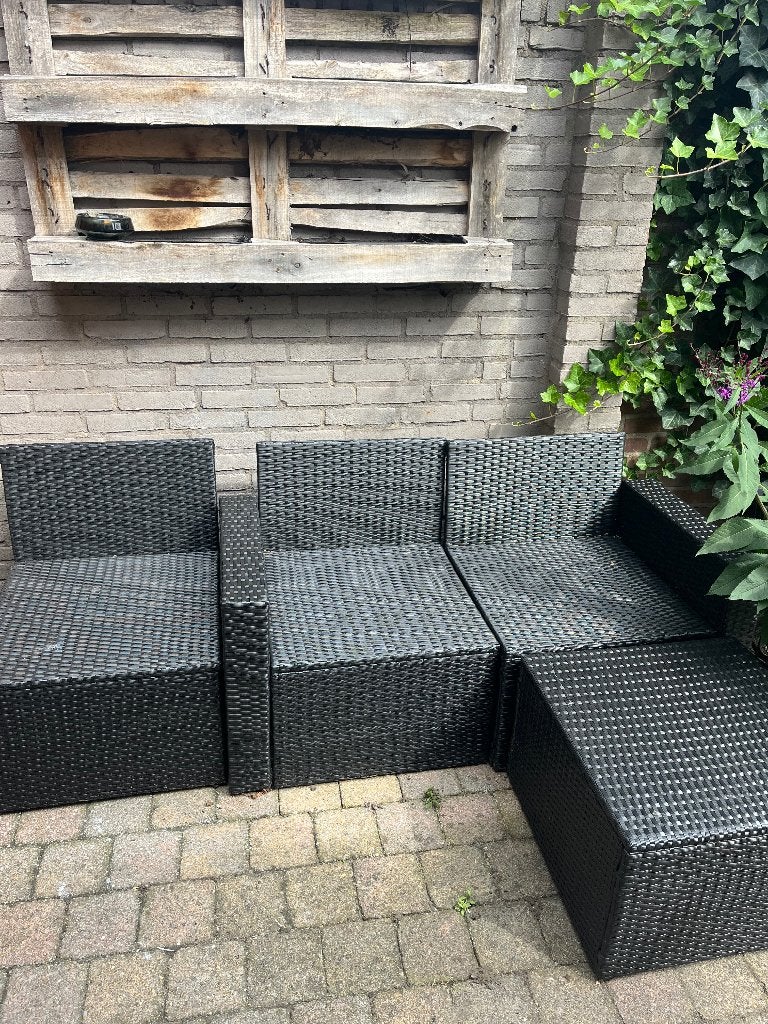 Loungebank 4 delig te koop, Ophalen, 4 zitplaatsen, Kunststof, Gebruikt