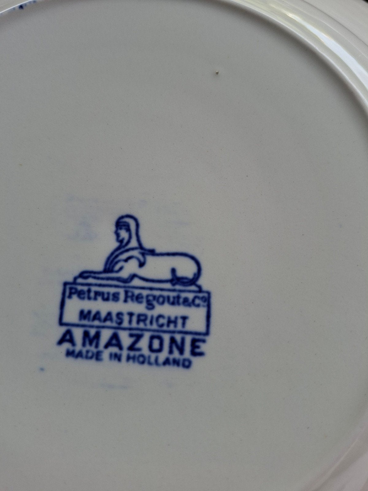 Petrus Regout Amazone diep bord - Made in Holland, Antiek en Kunst, Antiek | Servies los, Ophalen of Verzenden
