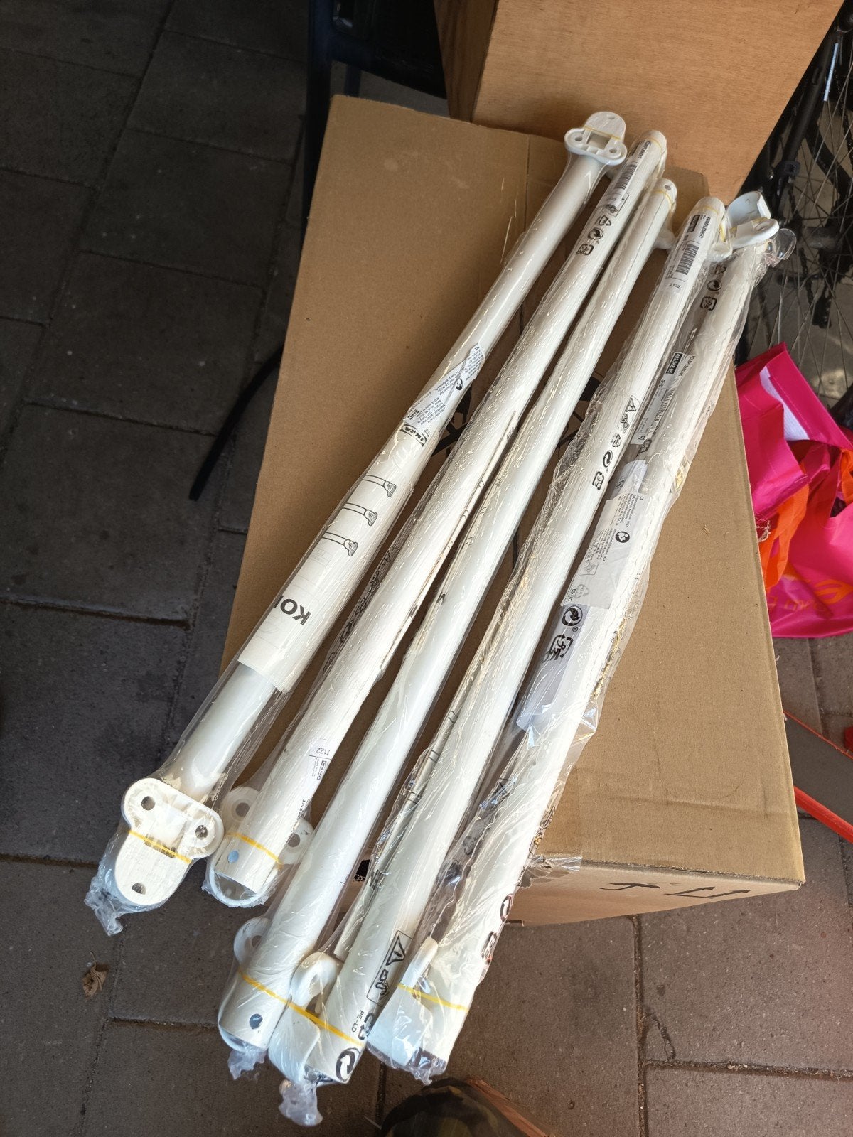 5 x IKEA Complement kledingroede, wit, 75cm, Huis en Inrichting, Ophalen, Nieuw, 50 tot 100 cm, Minder dan 100 cm