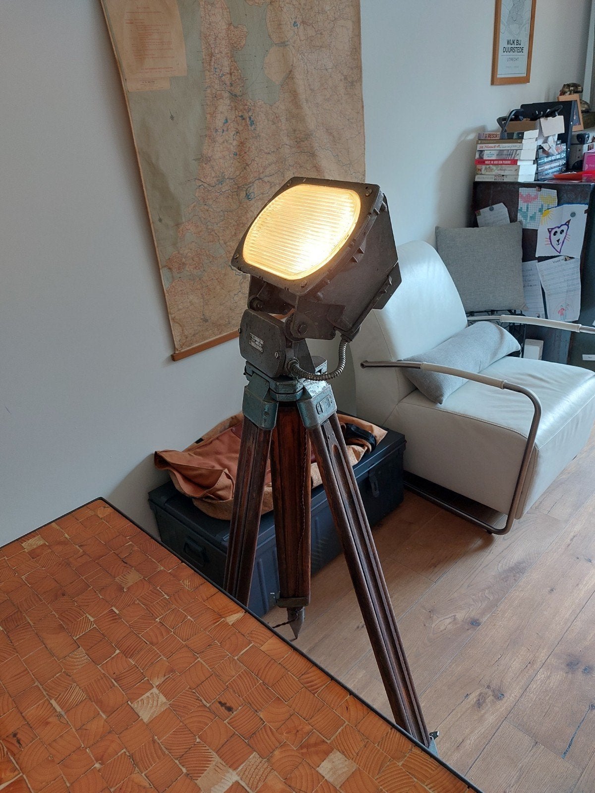 Philips Fabriekslamp staande lamp retro vintage industriëel, Antiek en Kunst, Ophalen