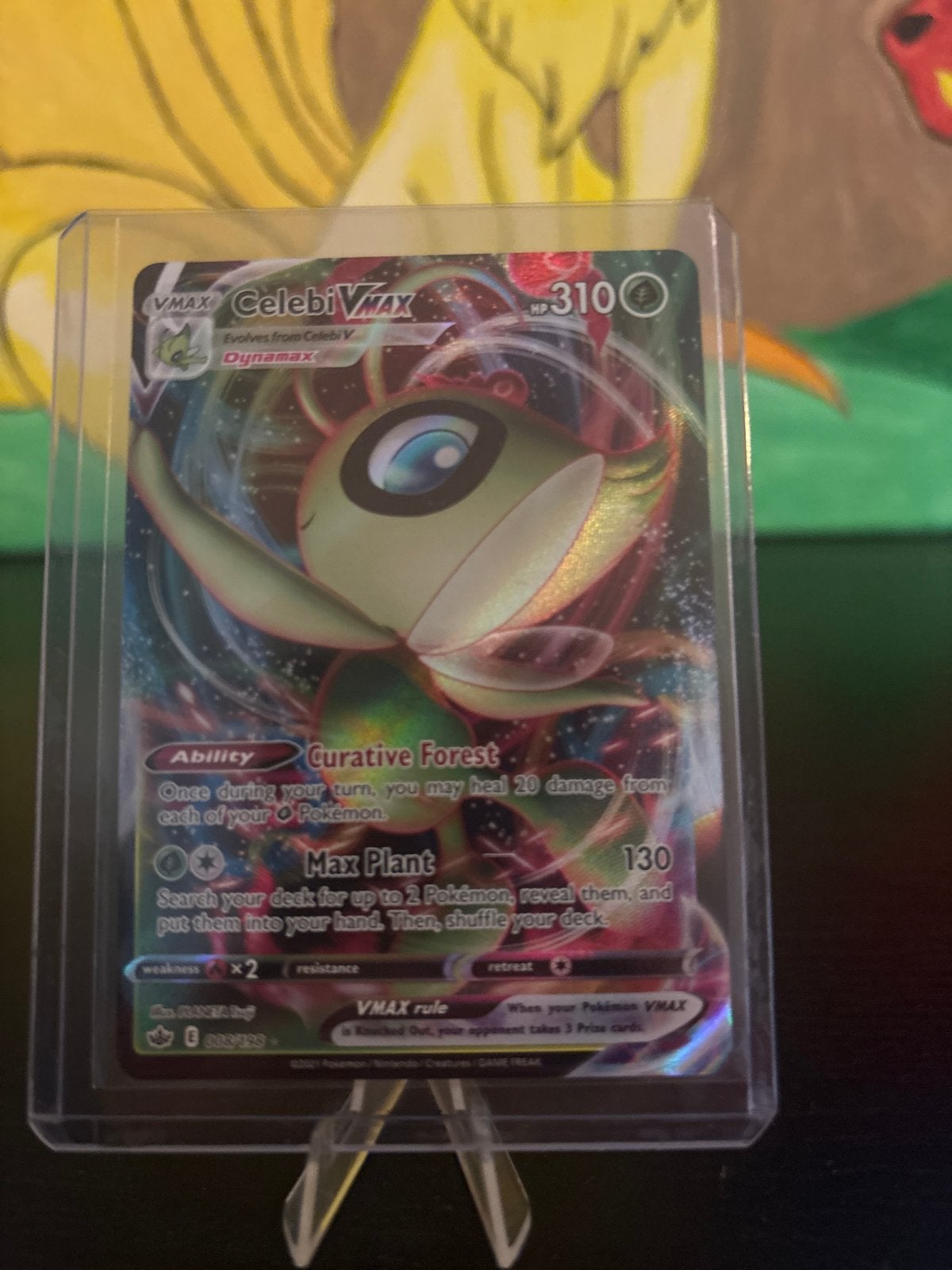 Chilling Reign Celebi VMAX Pokémon kaart, Ophalen of Verzenden, Zo goed als nieuw, Losse kaart