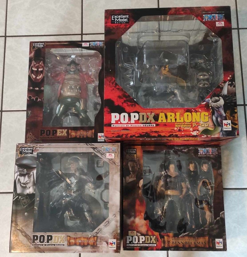 4 beelden - Megahouse One Piece P.O.P. DX, Verzamelen, Ophalen of Verzenden, Nieuw, Mens