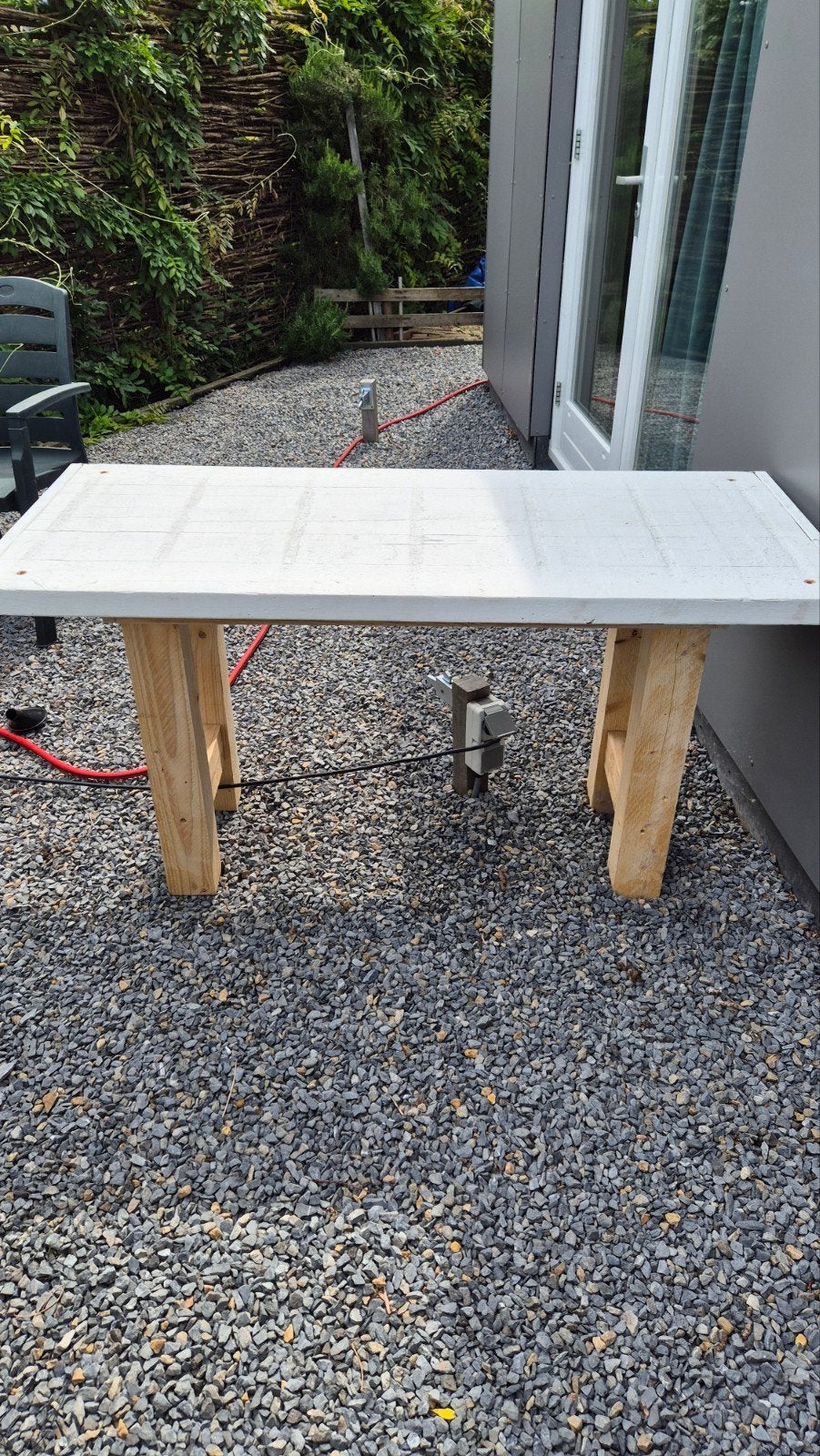 Steenschot tafel 140x60x70cm - Robuust en veelzijdig, Ophalen of Verzenden, Rechthoekig, Hout