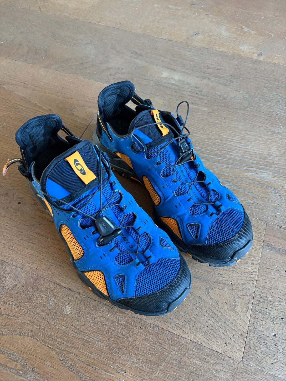 Salomon Techamphibian 3, maat 42 2/3, blauw/oranje, Ophalen, Zo goed als nieuw, Blauw, Sneakers of Gympen