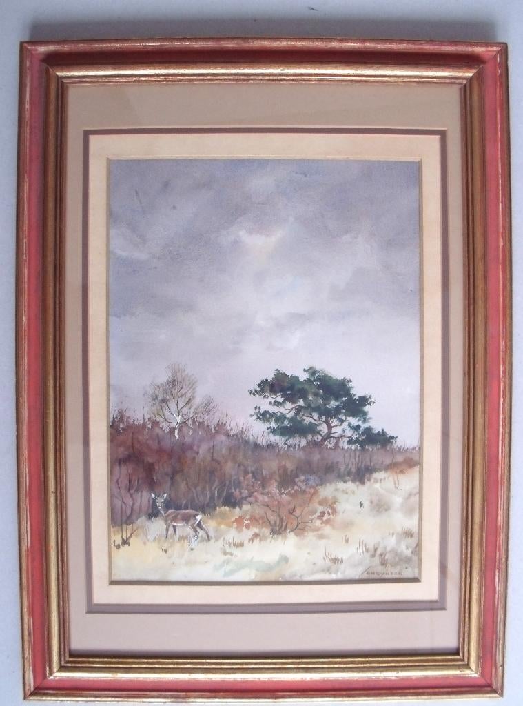 Jo Schrynder - (1894-1968) - Ree geit - aquarel -, Verzenden