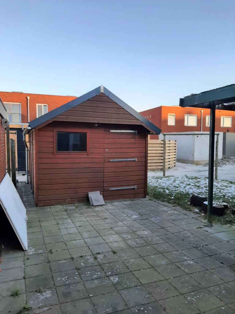 Houten schuur GERESERVEERD!!, Tuin en Terras, Tuinhuizen, Ophalen, 3 ramen of meer, 250 tot 500 cm, Schuur