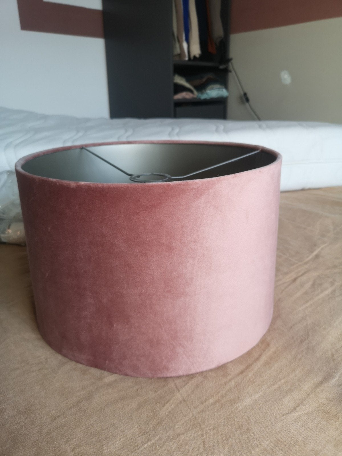 roze velours lampenkap, Ophalen, Zo goed als nieuw, Rond, Hanglamp