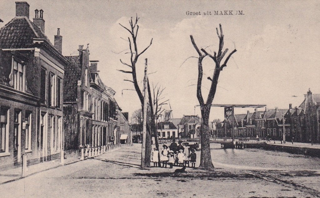 Oude Ansichtkaart Groet uit Makkum, Friesland, Ophalen of Verzenden, Voor 1920, Ongelopen, Friesland